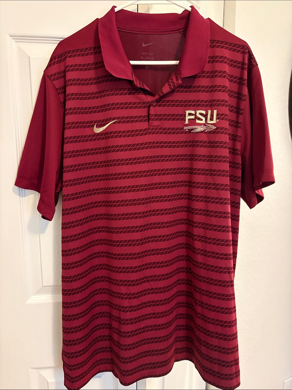 Nike Men's FSU Maroon Striped Polo